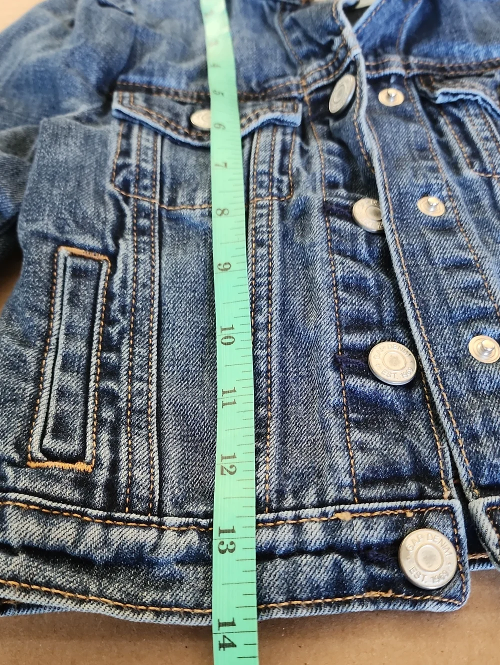 Gap Disney Minnie Mouse Blue Denim Kids' Jacket with Button Front